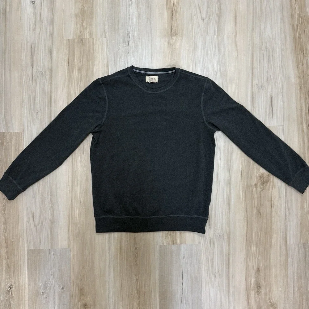 Boston Traders Men's Gray Solid Crewneck  Pullover  Size Medium Soft Stretch